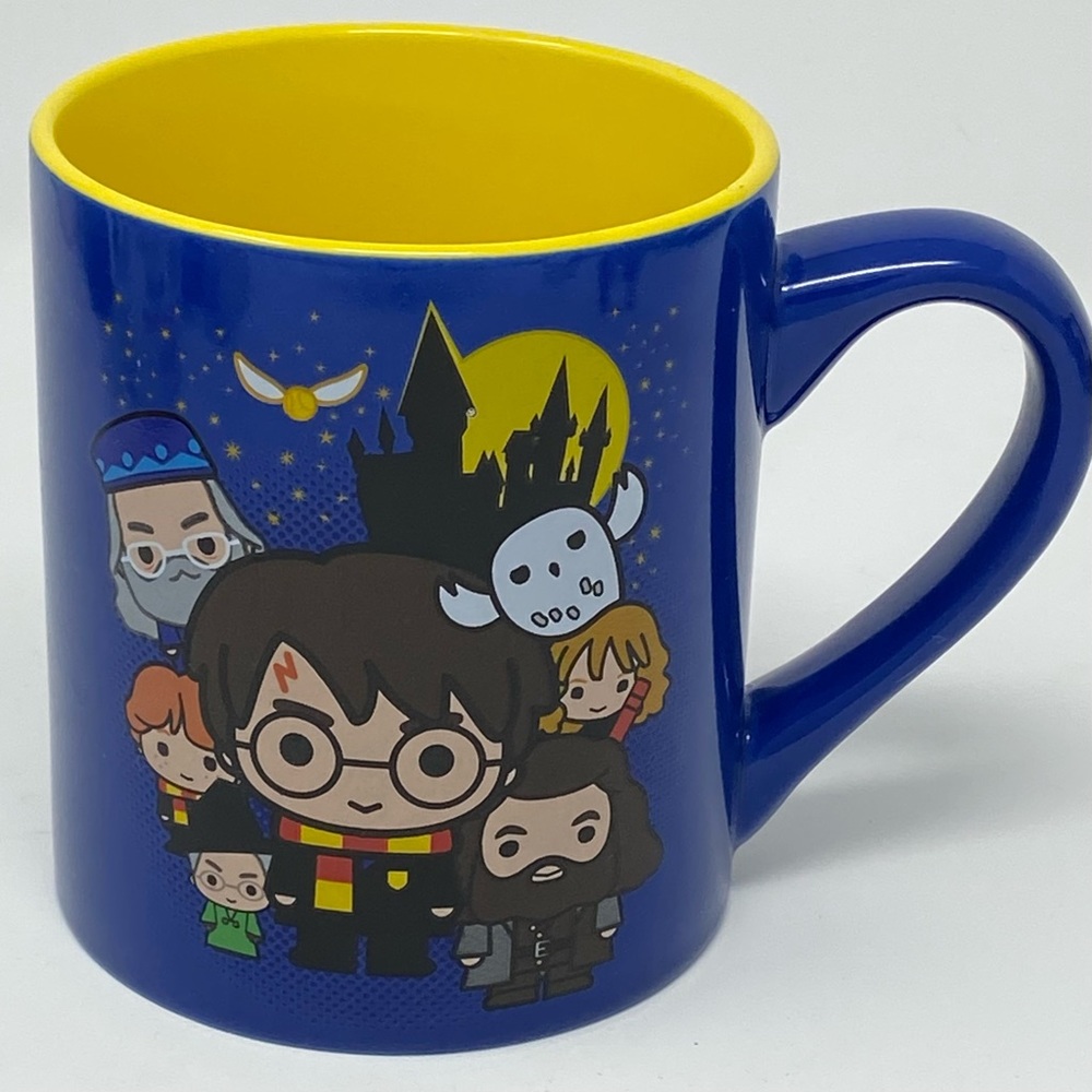 Harry Potter Cartoon Coffee Mug 14 oz Blue Yellow
